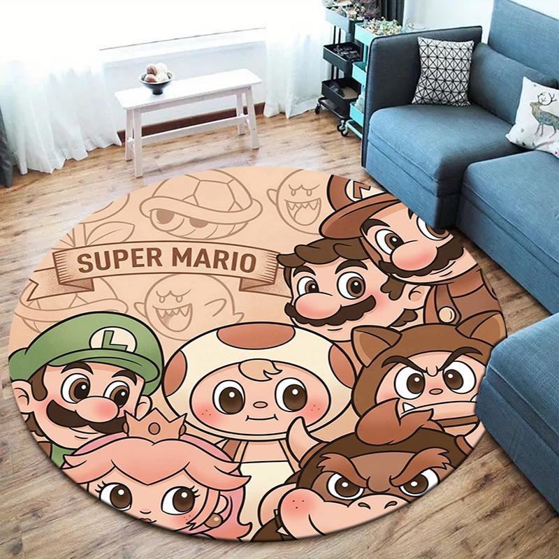 Super Mario Round Area Rug Carpet Rug For Living Room Bedroom Sofa Playroom Decor Nonslip Floor Mat