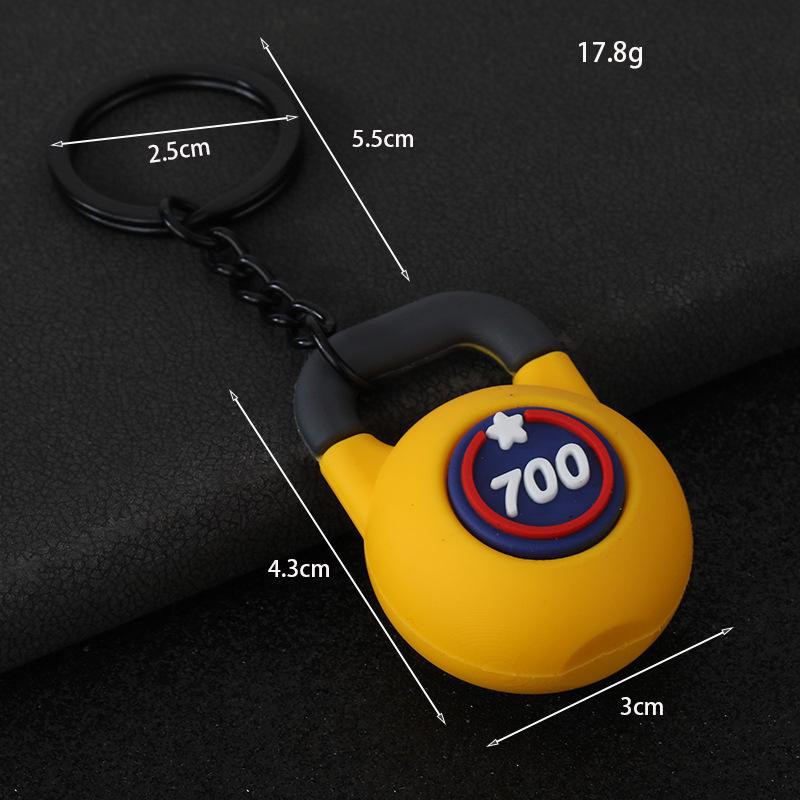 Gym Keychain Set Dumbbell Water Bottle Kettlebell Charm Keyring With Braided Rope For Workout Enthusiasts Bag Accessory