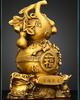 Feng Shui Copper Gourd Ornament Toad Hundred Blessings Gathering Living Room Entrance Shop Decor