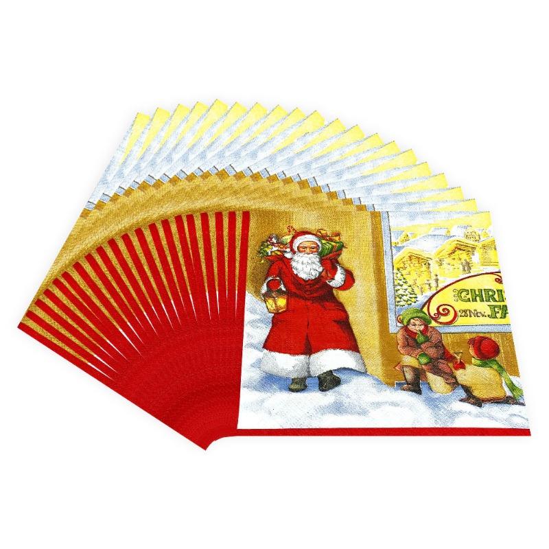 20pcs/Pac 33*33cm 2-Ply Disposable Party Napkin Christmas Pattern