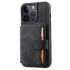 For iPhone 13 Pro RFID Blocking Phone Case Leather Coated TPU Cover with Wallet Kickstand