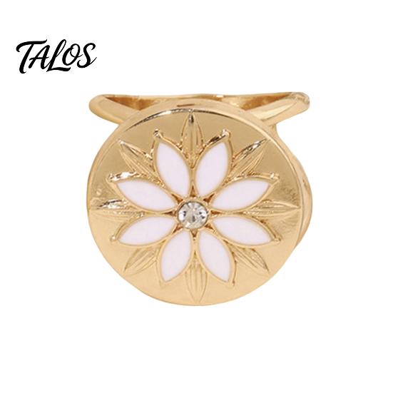 Fashion Scarf Jewelry Retro Flower Ring, Elegant Rhinestone Clip, Accessory Decorative Holder Slide for Women Neckerchiefs Shirts Shawls Clip