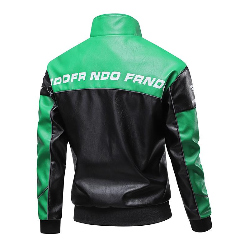 Spring and Autumn American Heavy Casual Sports Leather Jacket Men's Stand Collar Multi-pocket PU Leather Work Coat