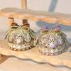 Light Luxury Enamel Rose Jewelry Box, Alloy Handicraft Ring & Earring Storage, Fashionable Home Desktop Decor Organizer