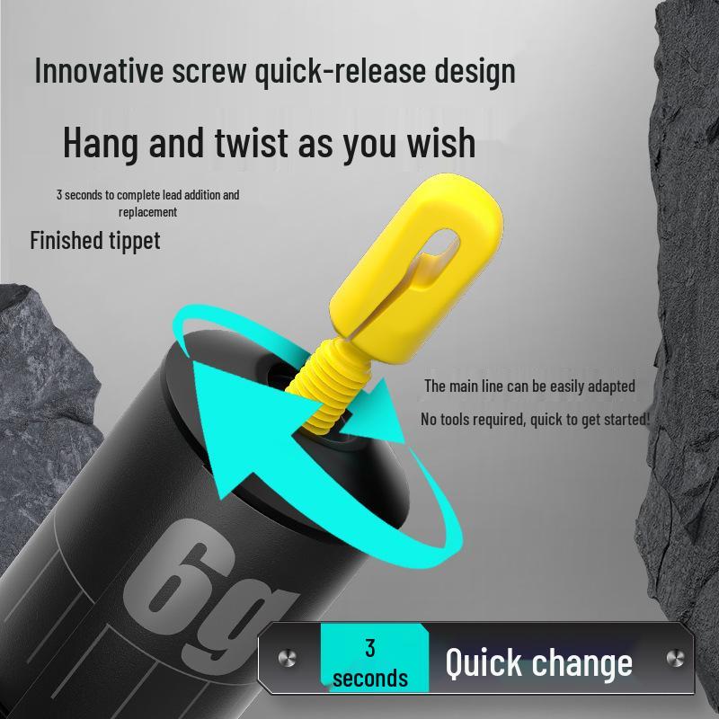 Szybko wypinany ołów wędkarski: Odpinany, Gwintowany, Płynnie Przesuwany, 1,5-6g, Pogrubiona Konstrukcja Przeciwwybuchowa