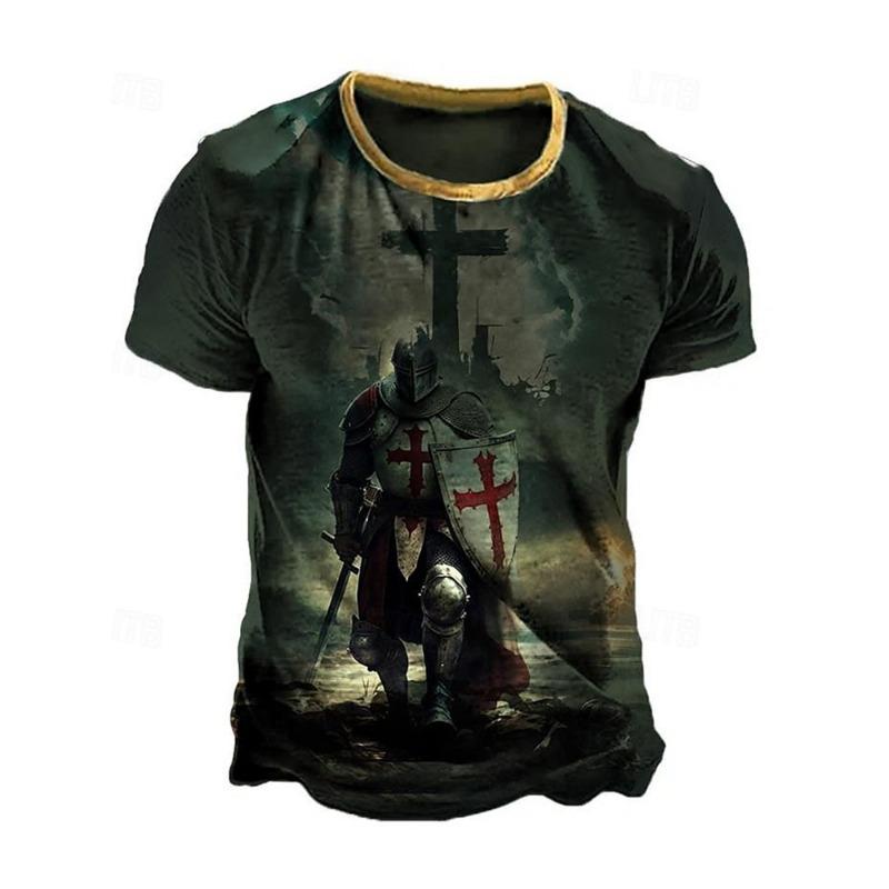 Men's 3d Eagle Pattern Muscle T-Shirt Red White Bold Print Short Sleeve Round Neck Summer Streetwear Casual Tops Gift Boyfrien