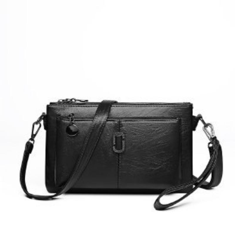 New crossbody soft leather multi-layer large-capacity shoulder small square bag