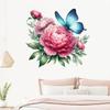 Peony Floral Butterfly Wall Sticker Self-Adhesive Removable for Living Room Bedroom Elegant Home Decor Art