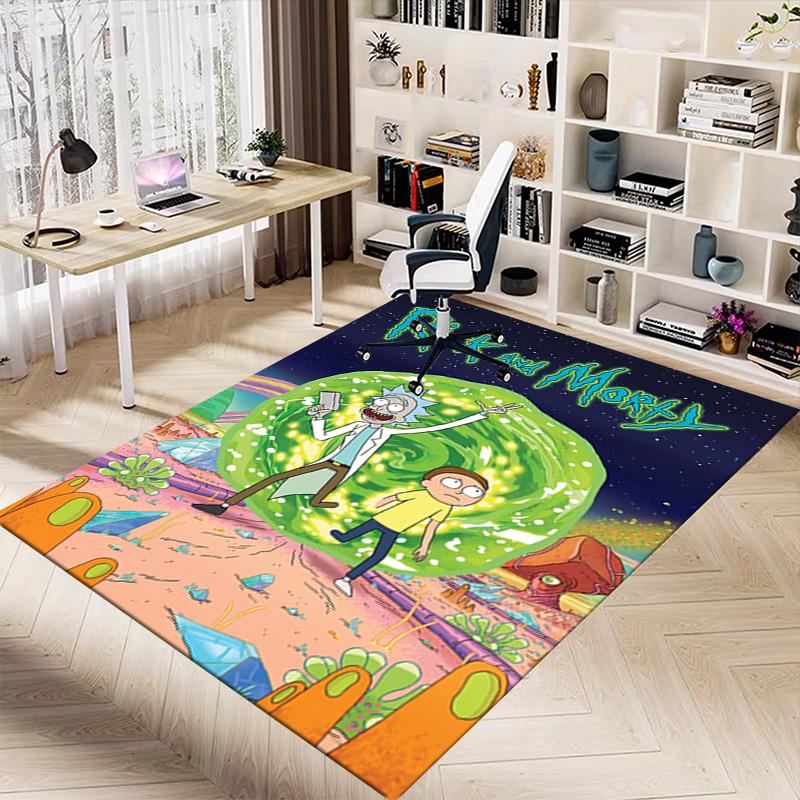 Rick Morty Adventure Carpet For Playroom Bedroom Living Room Sofa Home Decorkids Game Area Rug Nonslip Floor Mat