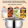Stainless Steel Stock Pot with Glass Lid 5L Gas Stove Induction Dishwasher Safe Use Heatproof Handles Prevents Spills