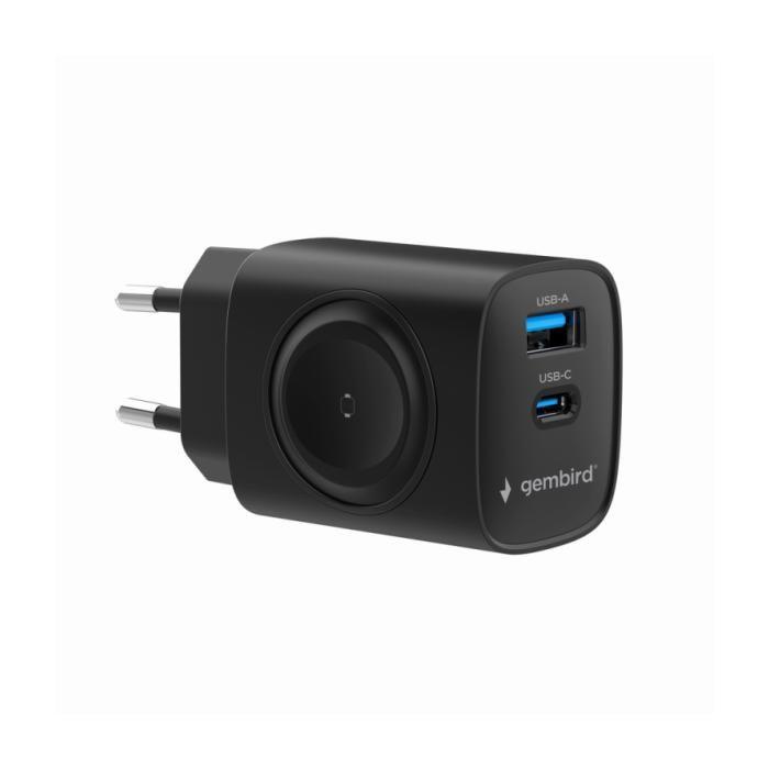 Chargeur - GEMBIRD - TA-UC-PDQCW20-01-BK - Charge rapide - 2 ports USB - Compatible Apple Watch