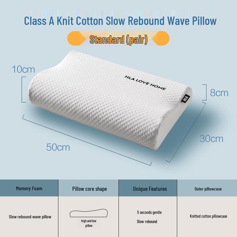 Men's Knitted Memory Foam Pillow Pair - Slow Rebound, Neck Support, Pressure-Free Comfort for Enhanced Sleep