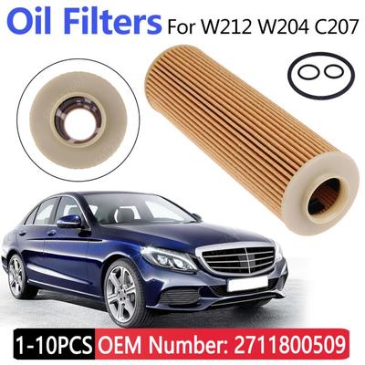 1-10Pcs Car Engine Oil Filter Car Oil Filter Fuel with O-ring For Mercedes-Benz W212 W204 C207 Oil Filter OEM No. 2711800509