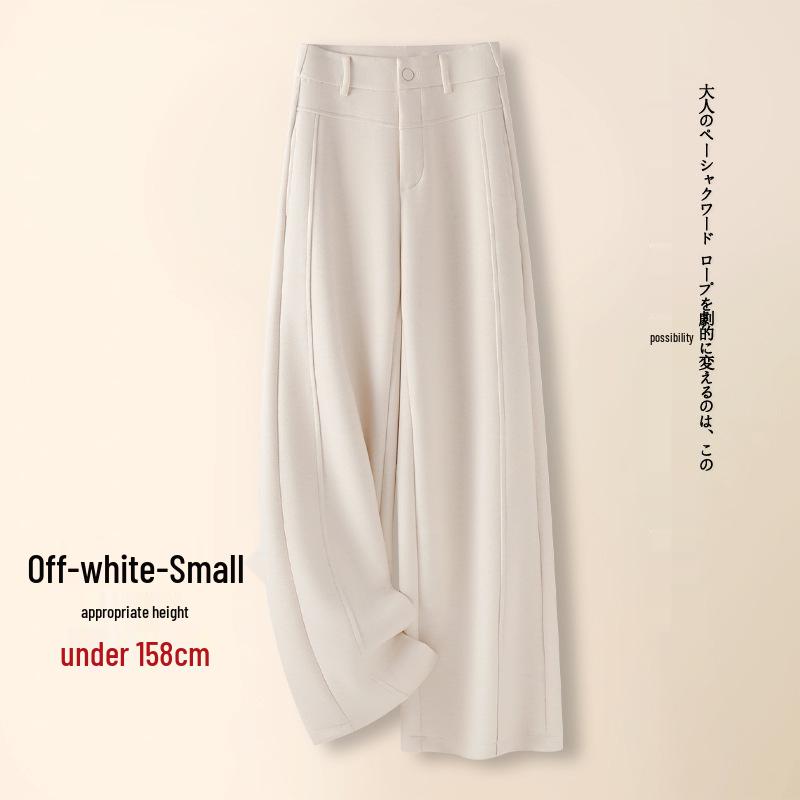 Women's Gray Cashmere Scimitar Wide-Leg Trousers – Fleece-Lined Wool for Autumn/Winter 2025
