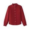 INMAN Women's French Ruffle Brushed Cotton Long-Sleeve Shirt