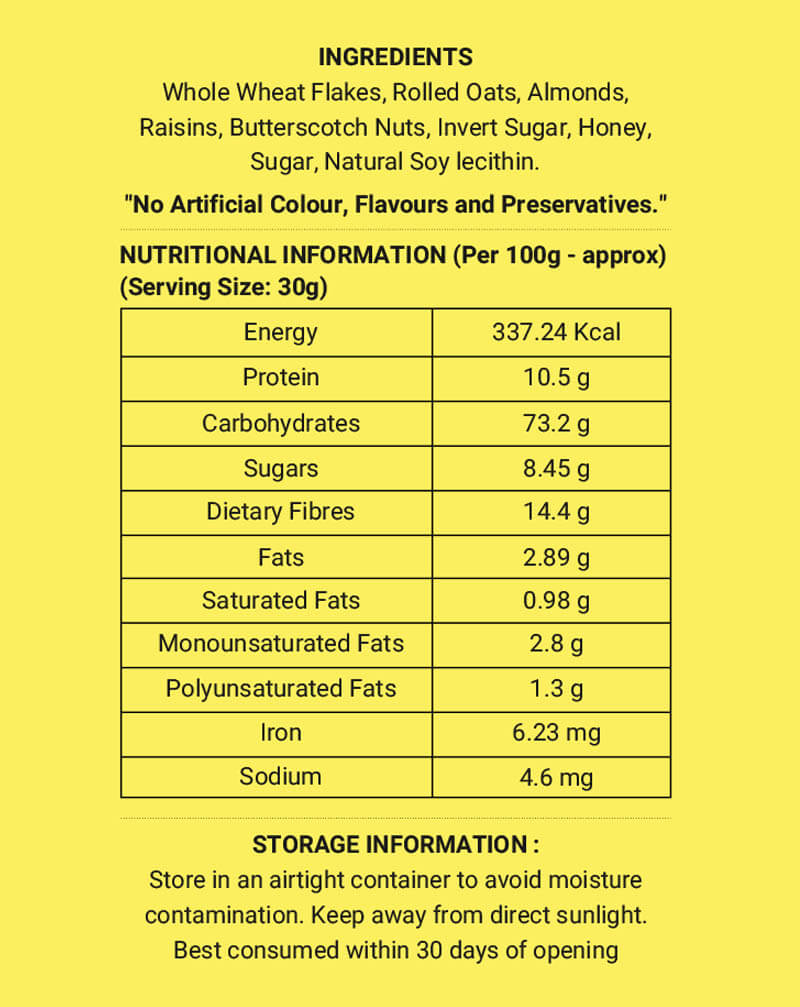 Muesli with Caramelized Nuts (400 G), Butterscotch Muesli, True Elements