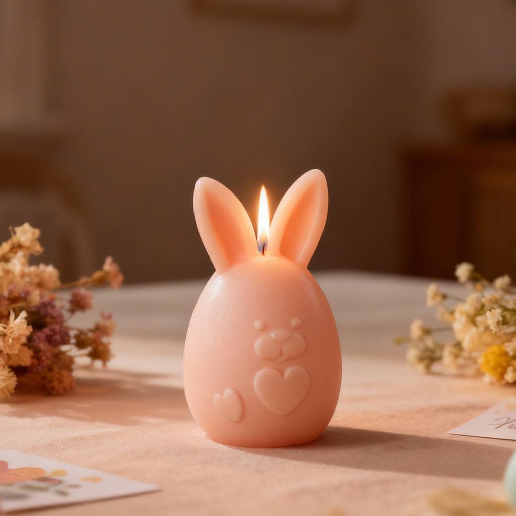 DIY Easter Cute Fat Little Rabbit Silicone Candle Mold Aromatherapy Candle Rabbit Shaped Gypsum Resin Mold