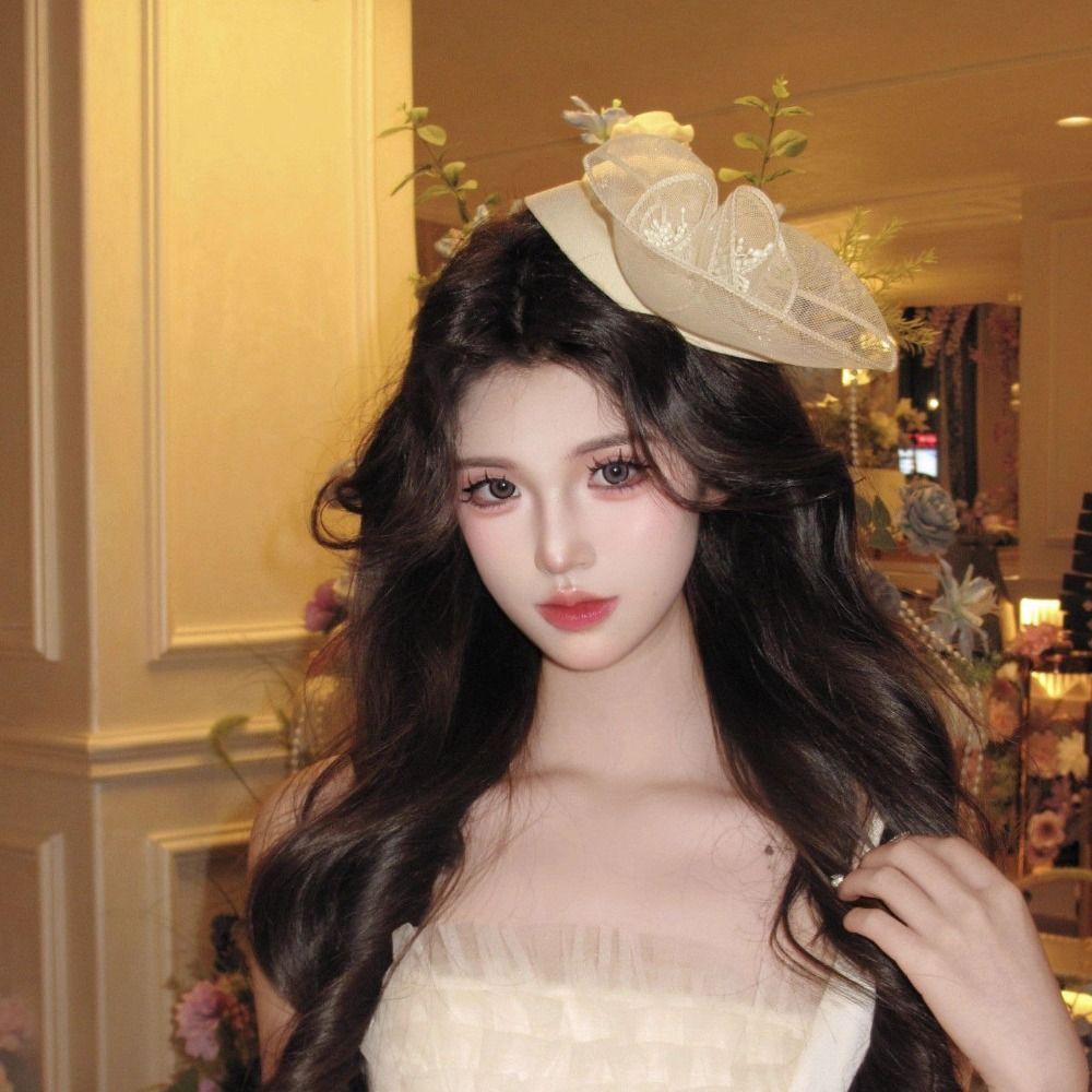 Sweet Feathers Fascinator Hat Flower Funeral Headdress Fashion Veil Hat Headwear Lady/Bride