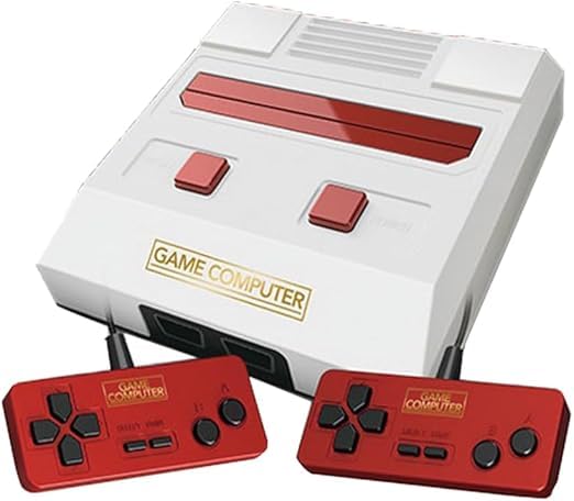 CLASSICAL Game Computer, Famicom 3 Compatible, 2-Player Compatible, Built-in Game Console, Approx. 13.8 x 13.8 x 3.7 cm (White)