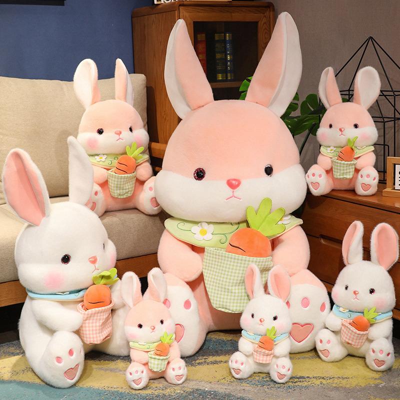 New Cute Cartoon Carrot Long Eared Rabbit Doll Children's Doll Plush Doll