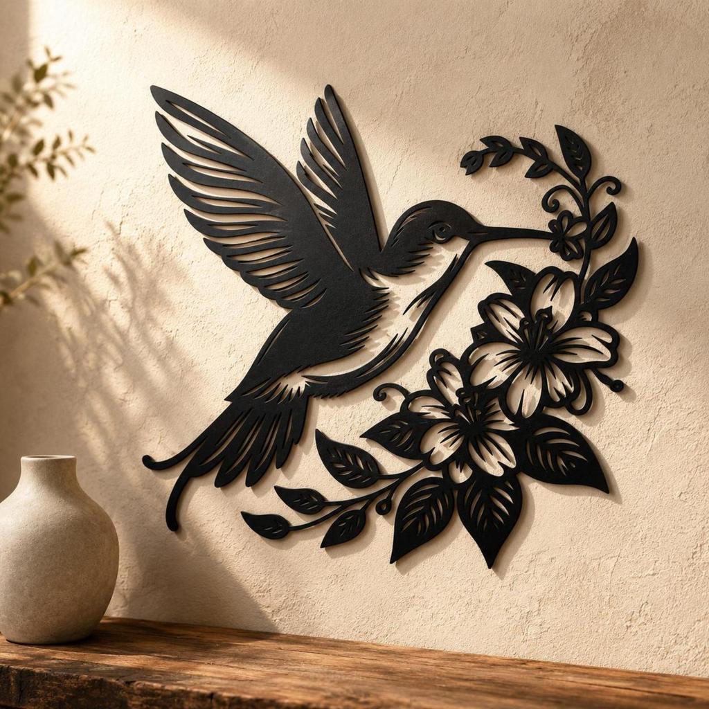 Metal Hummingbird Wall Artistic natureInspired Silhouette Decor