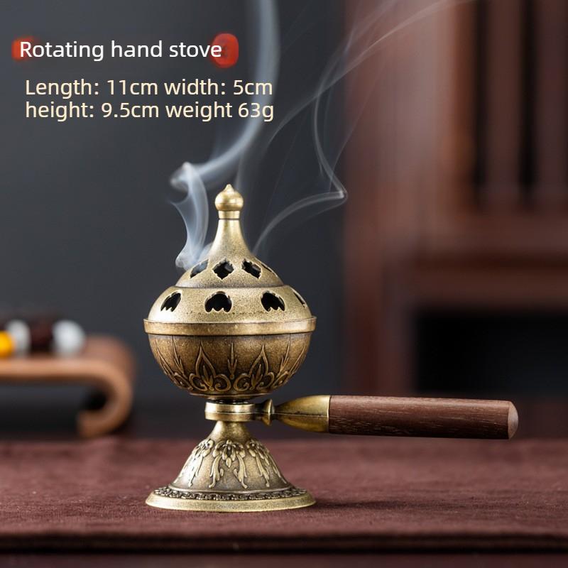 

Rotating Handheld Stove Small Xiangyun No Sticky Powder Pear Account Incense Pan Fragrance Long-lasting Incense Burner