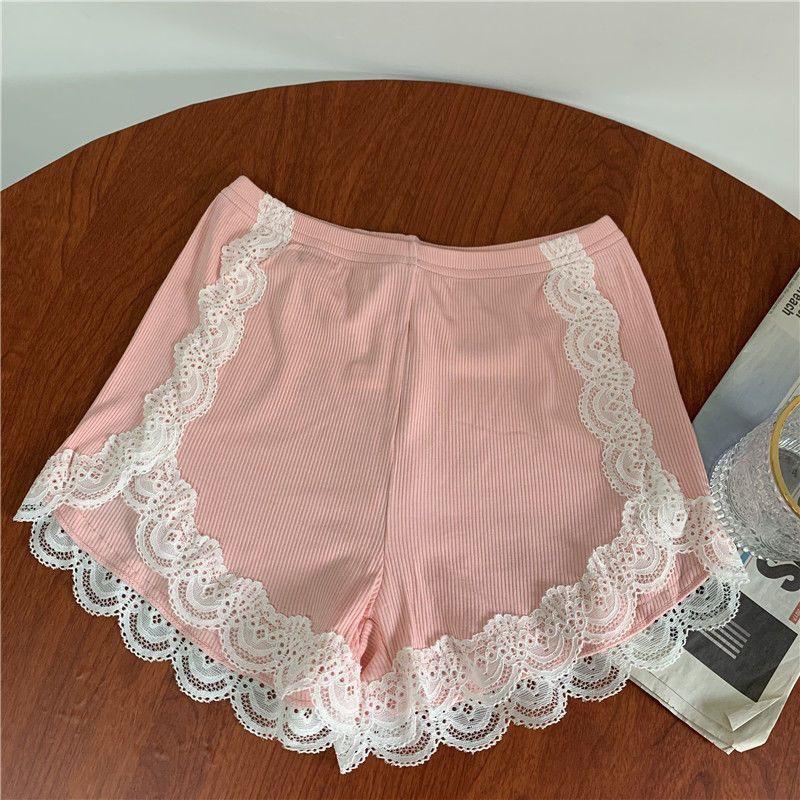 Women's Summer Lace Trim Anti-Exposure Ice Silk Safety Shorts