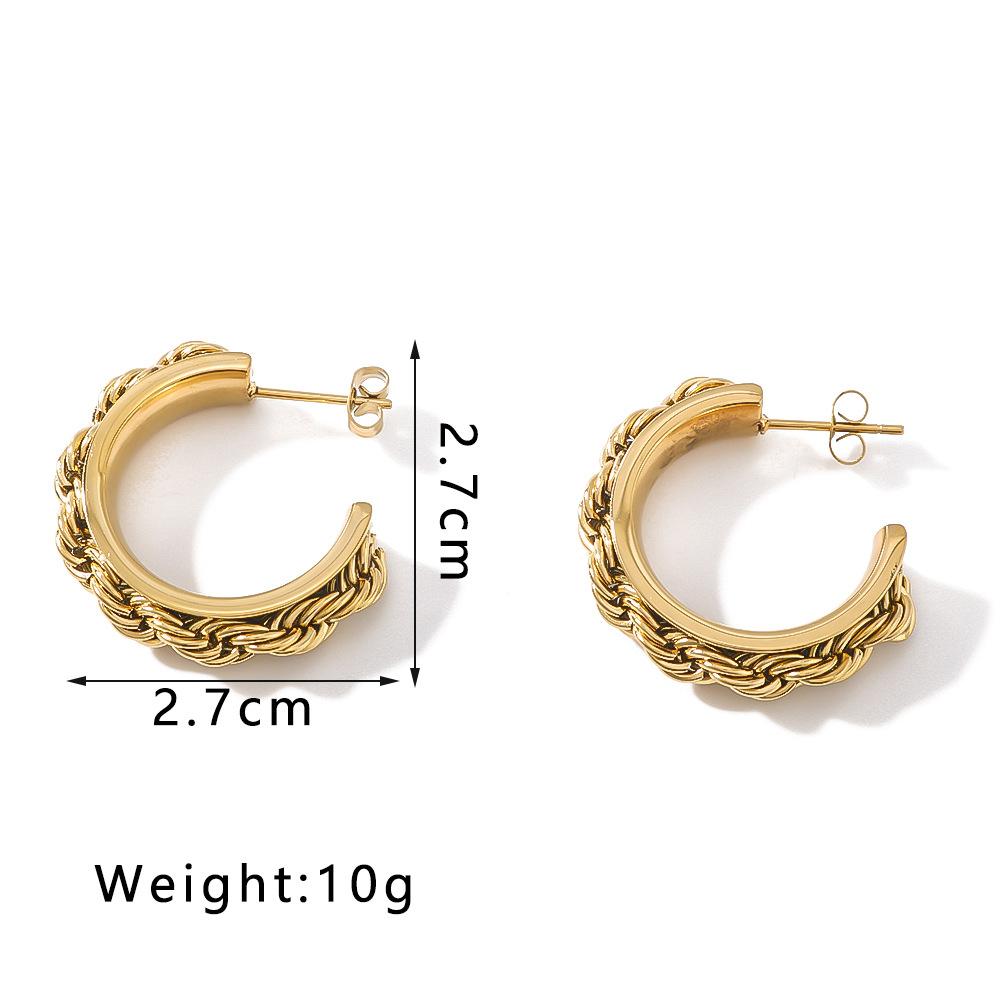 Stainless Steel Geometric Earrings For Women Gold Color Drop Stud