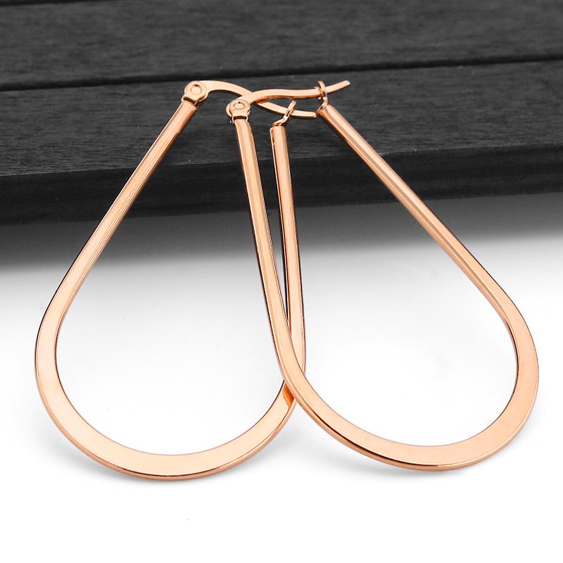 Silver Gold Color Jewelry Smooth Circle Stainless Steel  Hoop Earrings for Women Best Gift Wholesale High Quality Jewelry