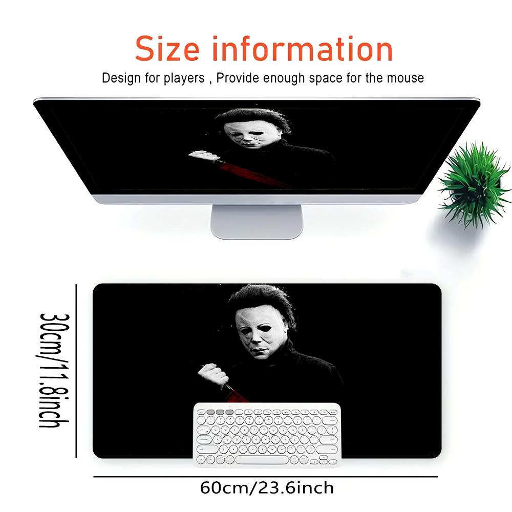 Halloween Horror Icon Large Gaming Mouse Pad Nonslip Rubber Base Waterproof Desk Mat For Office Pc Laptop