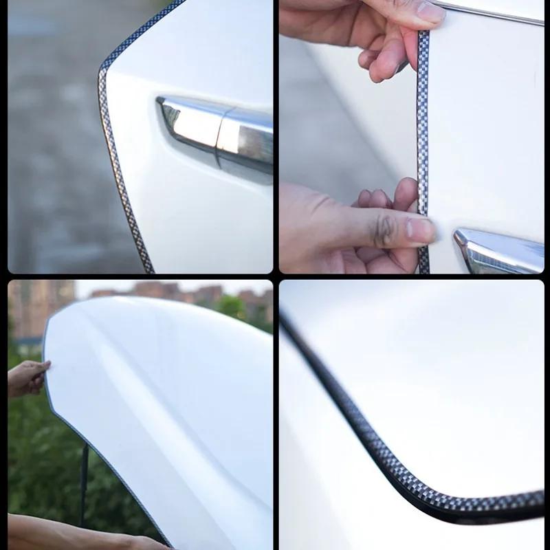 5m PVC Electroplating Seal Strip Car Door Seal Crash Protection U-shaped Strip Universal Anti-scratch Anti-collision Car Sticker