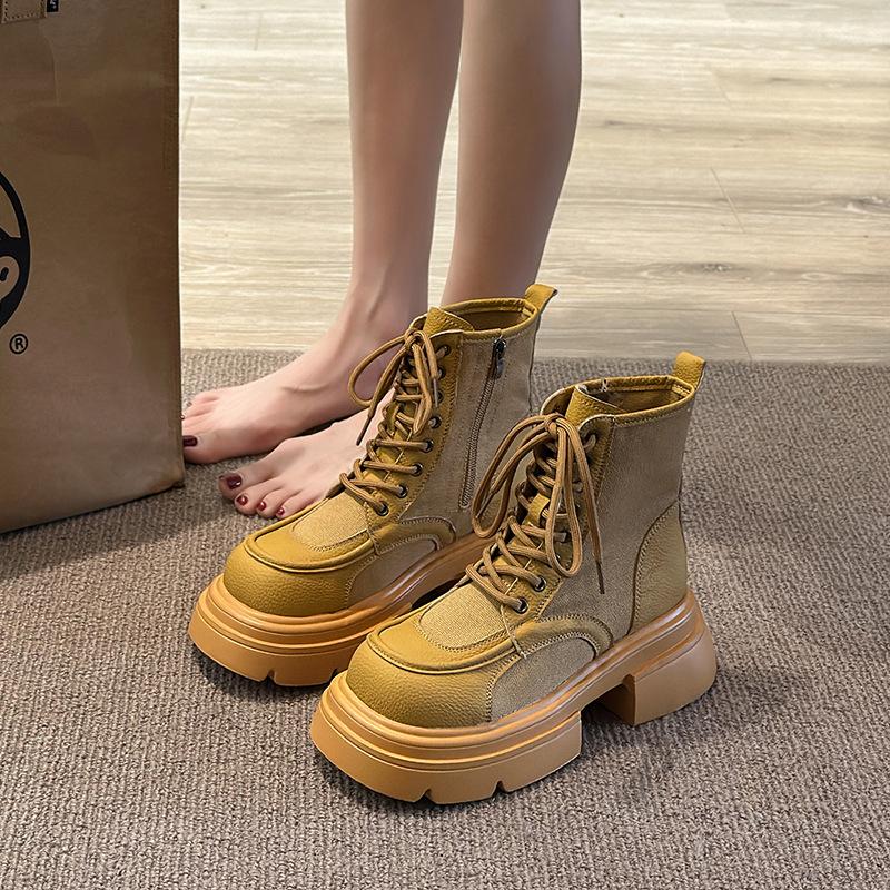 

British style women s lightweight outdoor hiking mountaineering non-slip sports casual one-step non-fatigue foot Martin boots 40 жёлтый