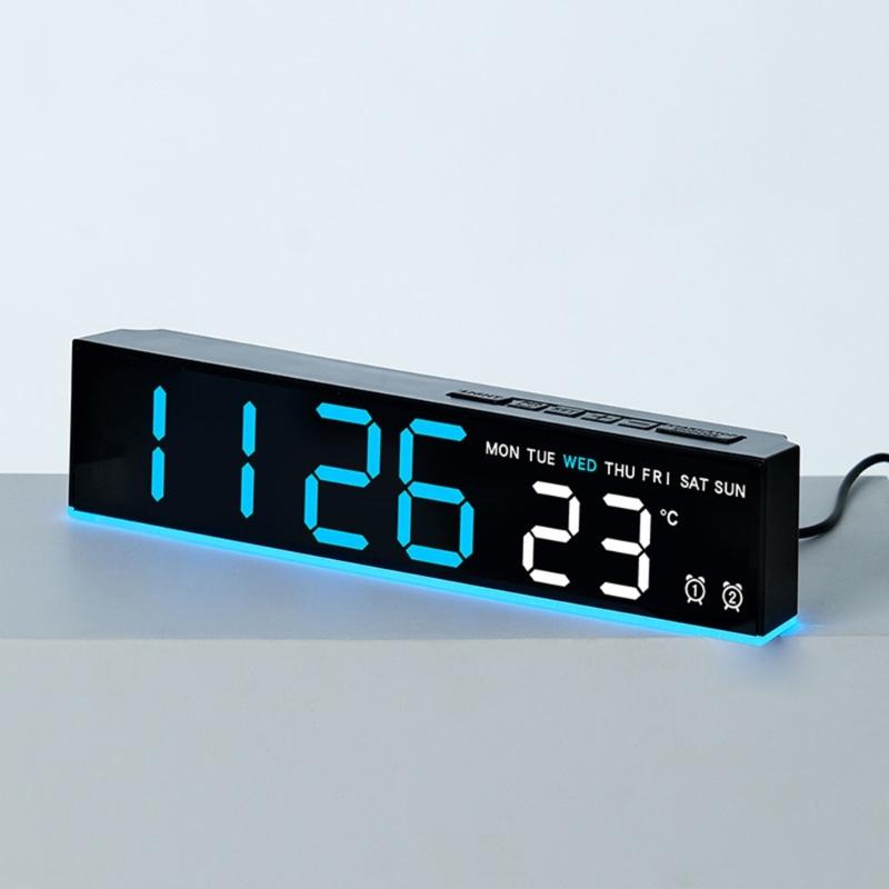 LED Wall Clock Simple Colourful Digital Clocks Gym Wall Multifunction Clock Large Led Screen Large Digital