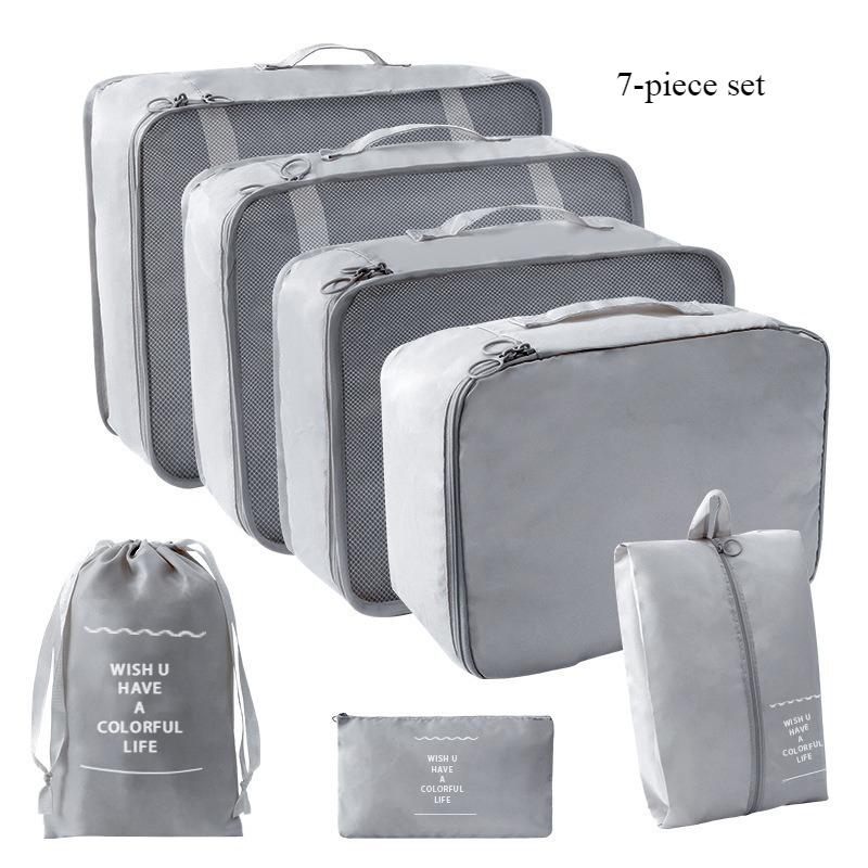 Business travel seven piece set storage bag, clothing sorting and packaging bag, travel luggage, clothing, underwear storage bag