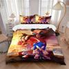 3pcs Dynamic Trio in Action Sonic Tails and Knuckles Printed Duvet Cover Set (1 * Cover+2 * Pillowcase, Without Core), Suitable for Home Bedroom,