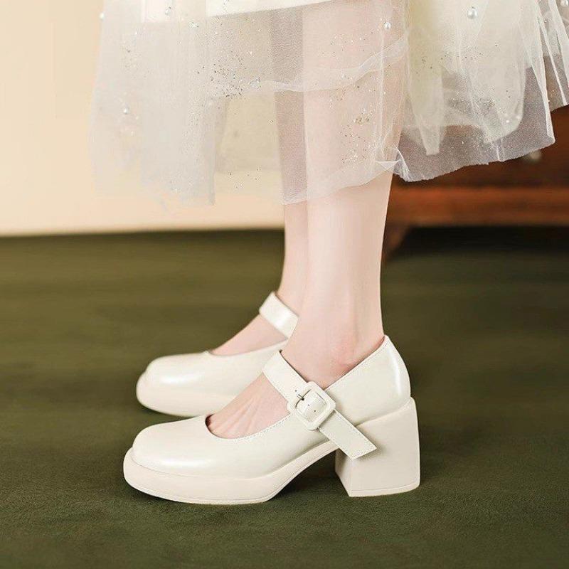 New Fashion Women Mid Heel Pumps 2024 New Women Shoes Classic Black Thick Heel High Heels Shoes for Work Ladies Shoes
