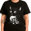 Odd Gothic Black Cat T-Shirt | Creepy Feline Skull Tee | Dark Fantasy Horror Gift