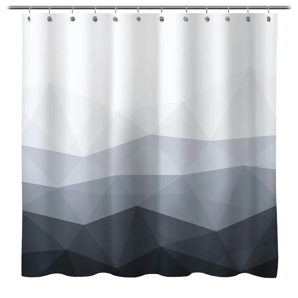 Spliced digital printed fabric shower curtains, thickened waterproof bathroom curtains and bathroom partition curtains