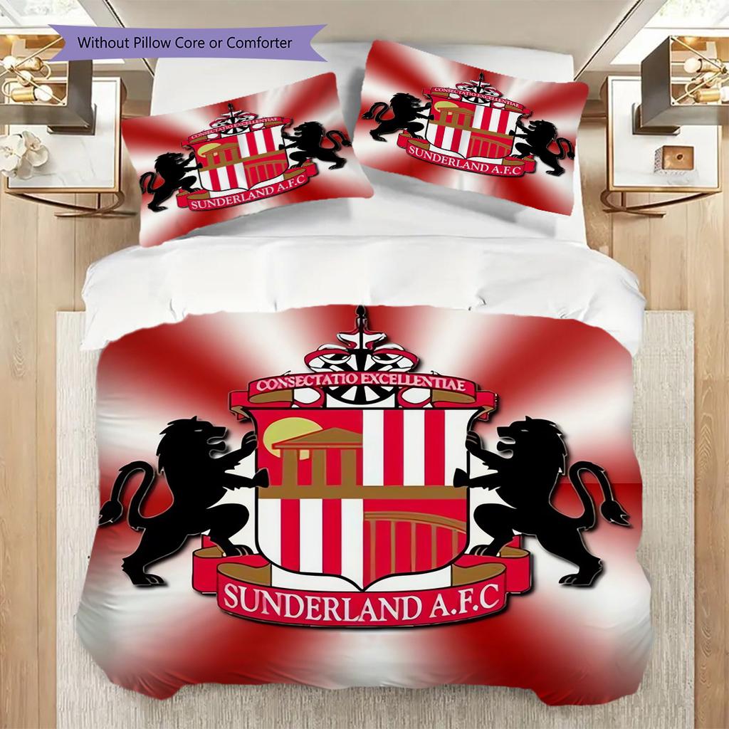 Sunderland Afc Emblem Radiance Three-piece set (1 * duvet cover + 2 * pillowcase, without core) 2D Flat Christmas birthday gift