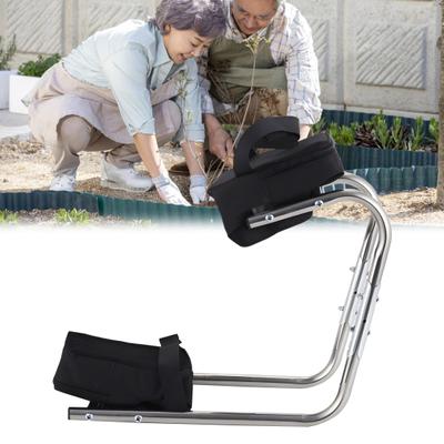 Stainless Steel Knee Seat Leg Numbness Reduction Knee Protection Strap-on Kneeling Device Ergonomic Gardening Farm Work Kneeler Seat