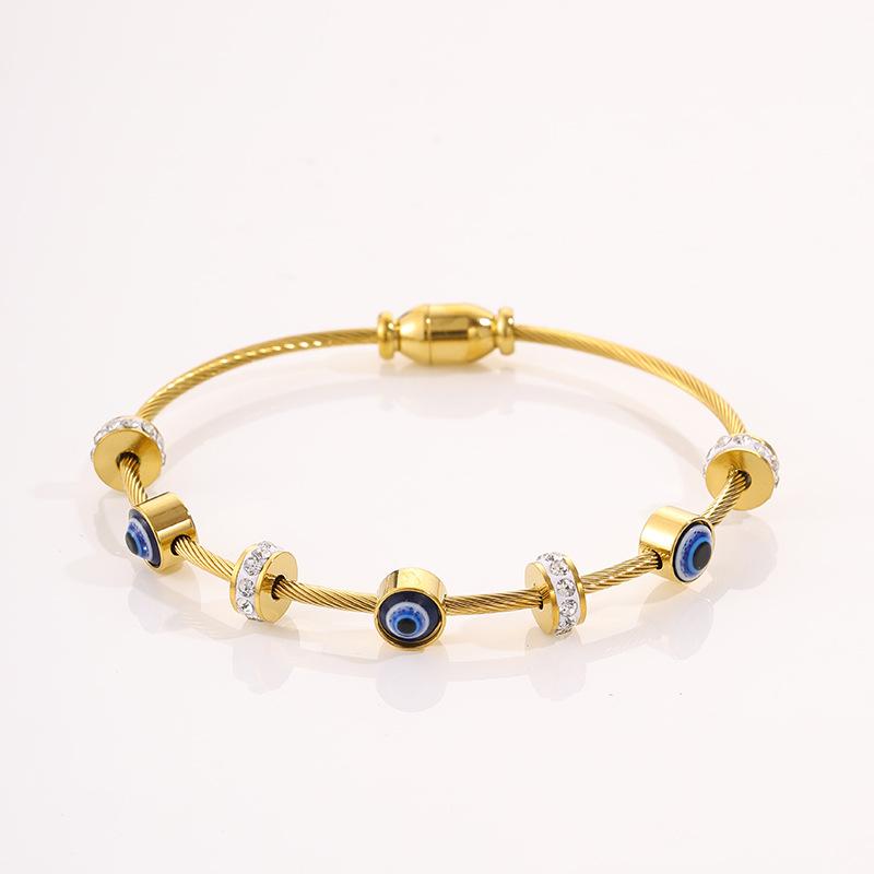 European and American Fashion Popular Open , Gold Titanium Steel Light Luxury High-end Sense, Niche Jewelry
