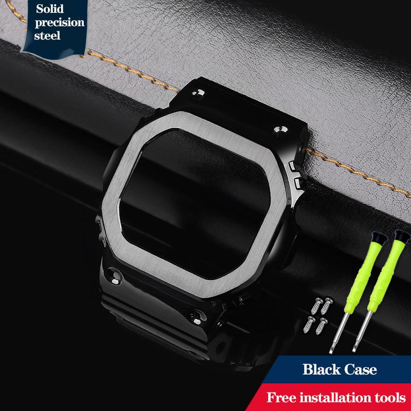 Boîtier et bracelet en acier inoxydable modifié de haute qualité pour Casio DW-5600 DW5600/5610 GW-B5600 GWM5610 Set Bracelet de montre en métal Lunette Outils