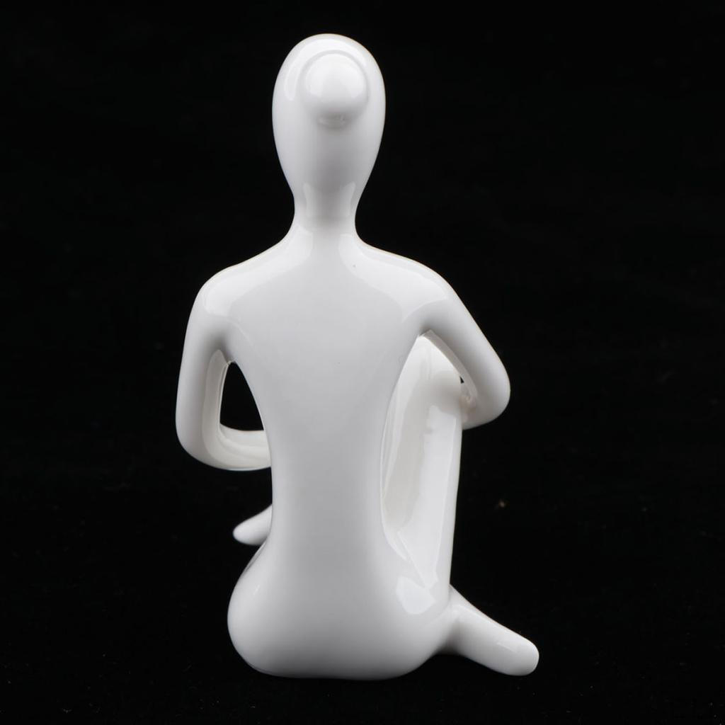 Abstract Art Ceramic Yoga Poses Figurine Porcelain Statue Different Home Ornament