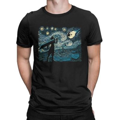 Men Starry Fantasy Van Gogh Final Fantasy T Shirts Portrait Vincent Pop Art Game Cotton Funny Short Sleeve Tees Gift T-Shirts