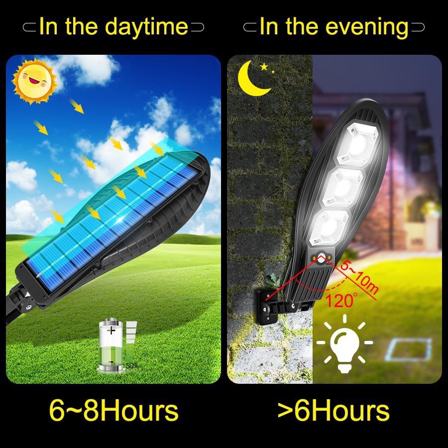 New 2025 Updated 168LED Powerful Solar LED Lamp Street Light  Outdoor IP65 Waterproof Motion Sensor Sunlight Yard Garden Street Lamp