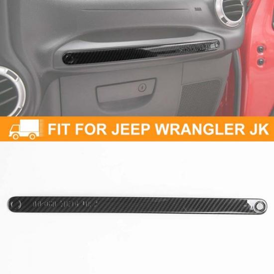 Carbon Fiber Dashboard Copilot Grab Handle Cover Trim For Jeep Wrangler JK 11-17