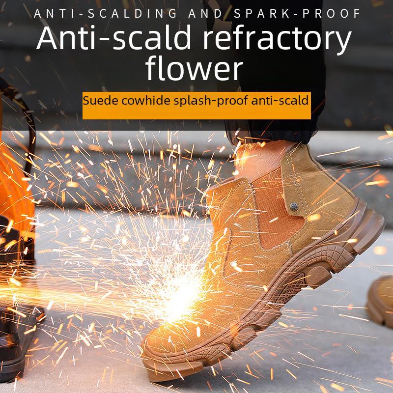 Men's Steel Toe Safety Work Shoes - Anti-Smash, Anti-Puncture, Wear-Resistant, Non-Slip, Breathable, Lightweight, Rubber Sole