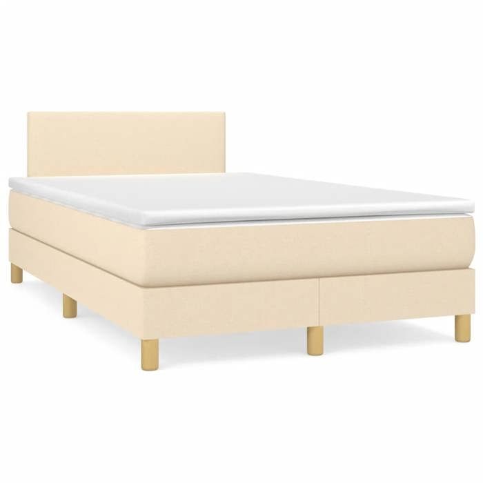 Maison Exclusive - Sommier à lattes de lit avec matelas Crème 120x200 cm Tissu