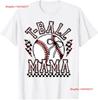 T Ball Mama Mom Funny Mothers Day Coquette Shirt Womens or Vintage Washed Graphic Stylish Top For Everyday Wear Stretched