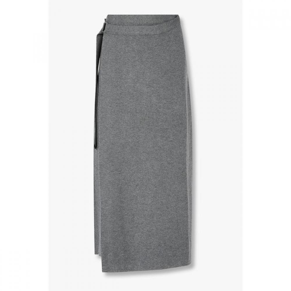Vov Belted Wrap Knit Skirt 7155450006 Charcoal (69)/FREE